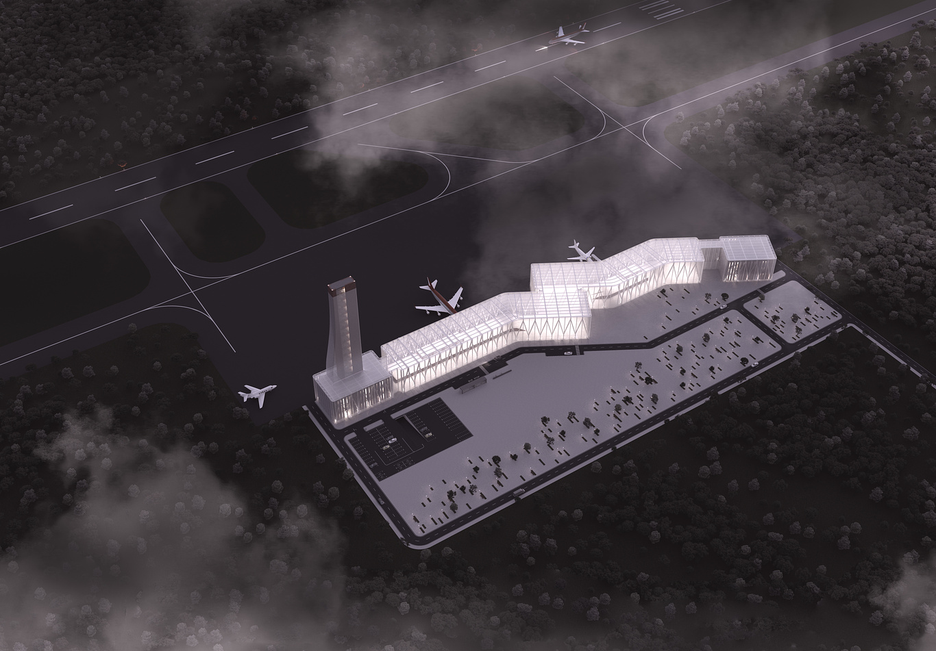 Denis Caunov aerial airport concept